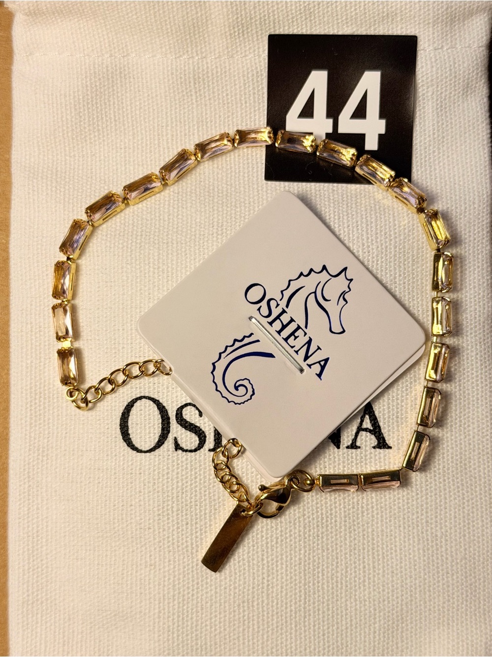 OSHENA Radiance Light Pink Tennis Gold Bracelet - Picture 2 of 2